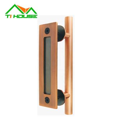 China Easy Installation American Classic Style Barn Door Handle Set Round Handle Barn Door Hardware Sliding Handles For Outdoor for sale