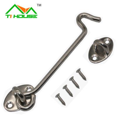 China Rustic Cabin Hooks & Eye Latch Stainless Steel Heavy Duty Door Latch Privacy Hooks For Window/Bedroom for sale