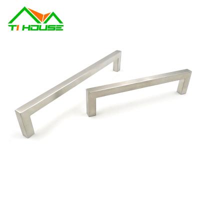 China Modern Contemporary Cabinet Handles Brushed Stainless Steel Drawer Pulls Handle For Sideboards for sale