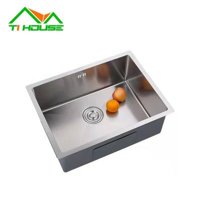 China Without Faucet Wholesale Customized Restaurant Handmade Hotel Kitchen Sink Stainless Steel Above Sink Dish Drying Rack for sale