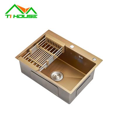 China Without large single faucet bowl sink Fregadero hecho a stainless acero de mano stainless steel handmade sink for sale