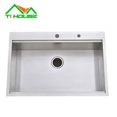 China Without Faucet Manufacturing Kitchen Sink 304 Stainless Steel Single Bowl Handmade Material for sale