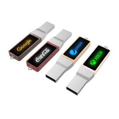 China Wooden Logo 1GB 2GB 4GB 8GB 16GB 32GB 64GB USB Pendrive USB Storage USB Reader LED Wooden Stick for sale