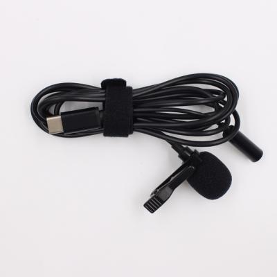 China Lavalier Microphone 3.5mm Type C Cable USB Microphone Lavalier Microphone Mini Portable Video Audio Computer Speech Microphone for sale