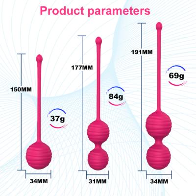 China Silicone+ABS weighted kegel ball 2020 3 piece set medical exercises balls for women for sale