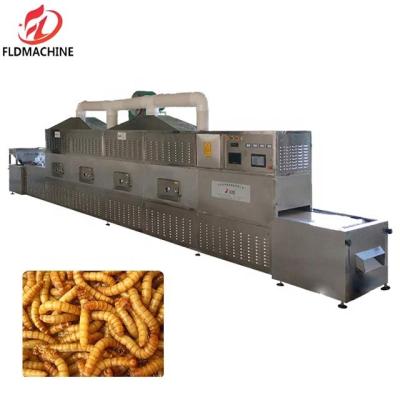 China Tunnel Microwave Black Soldier Fly Larvae Tenebrio Mealworm Insect Microwave Dryer for sale