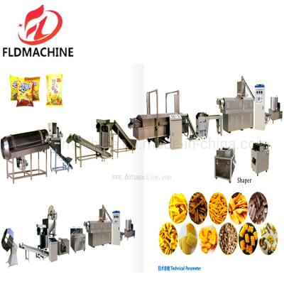 China Speed Controlling Inverter Fried Corn Bugle Production Line for Snacks Pellet Frying for sale