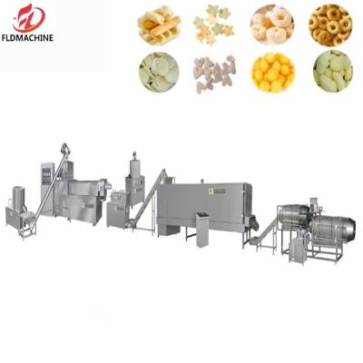 China Puffed Pop Corn Puff Machine Double Screw Extruded Snack Food Making Extruder Making Equipment for sale