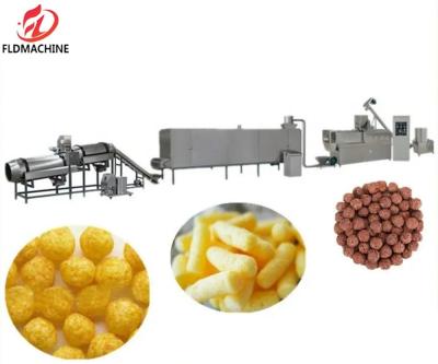 China Twin Screw Cheese Balls Making Plant Breakfast Cereals Corn Flakes Coco Pops Puff Corn Snacks Food Making Extrusion Processing Line for sale