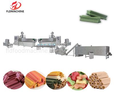 China Twin Screw Extrusion Process Pet Chew Food Processing Machinery for Dog Pet Treats for sale