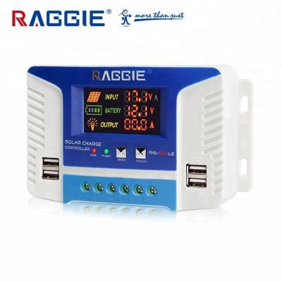 China Solar Charger Controller RAGGIE 50A Charge Controller 12/24v with 5V 2A USB Charger for sale