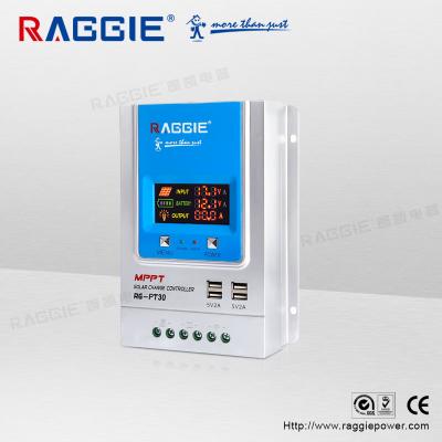 China Charger Controller RAGGIE 30A MPPT Smart Solar Power Charging Controller LED Display for sale