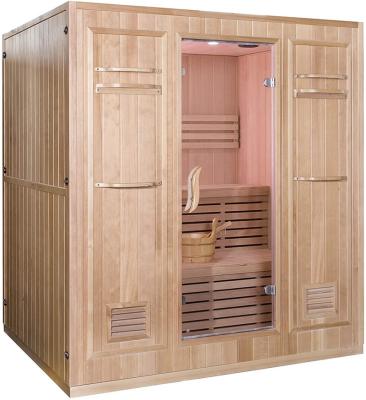 China Computer Control Panel Garden Steam Sauna Room Western Purely Red Wood Canada Cedar Pine 6person Indoor Far Infrared Sauna Room for sale