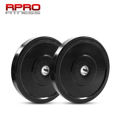 China Universal Weightlifting Wholesale Custom Durable All Black Rubber Weight Plates For Gym for sale