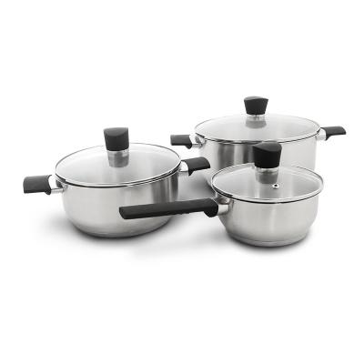 China Sustainable Stainless Steel Pot Set Non Stick Casserole Pan Milk Pot With Lid for sale