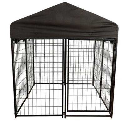 China Large Breathable Heavy Duty Outdoor Metal Dog Park Facility Runs Pet Crate Barrier Pen For Dogs Pet W/Roof Cover for sale