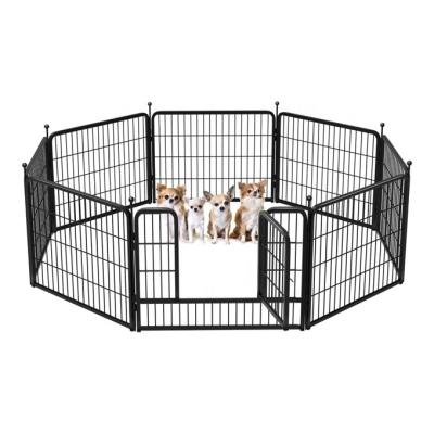 China Breathable 8 Panel Metal Puppy Pet Pen Fence Travel Outdoor Dog Cage Fence Kennel Play Camping Yard for sale