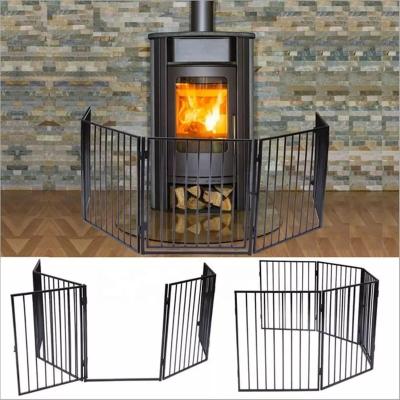 China Breathable Metal Folding Furnace Chimney Barrier Fire Screen Guards Against Dog Puppy Baby Indoor Outdoor for sale