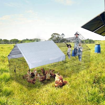 China Small Breathable Indoor Outdoor Fence With Protection Cover Cage Cat Hen Duck Rabbit Coop House Poultry Animal Chicken Cage And Ground Nail for sale