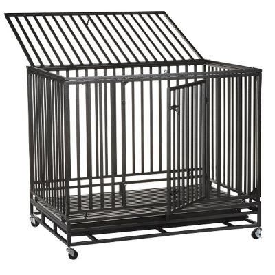 China Durable Dog Crates Cage For Heavy Duty Large Dogs Dog Kennel Pet Playpen Indoor Outdoor With Plastic Tray Double Doors for sale