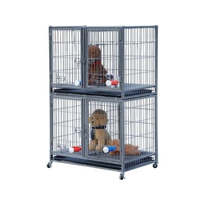 China Large Stackable Folding Breathable Metal Dog Crates Kennel Run Stainless House Heavy Duty For Dog for sale