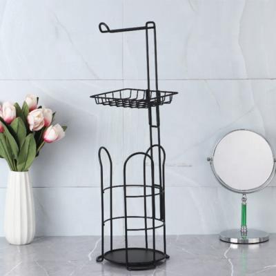 China Toilet Paper Sustainable Towel Bathroom Kitchen Roll Dispenser Rack Holder Paper Holder With Shelf Storage for sale