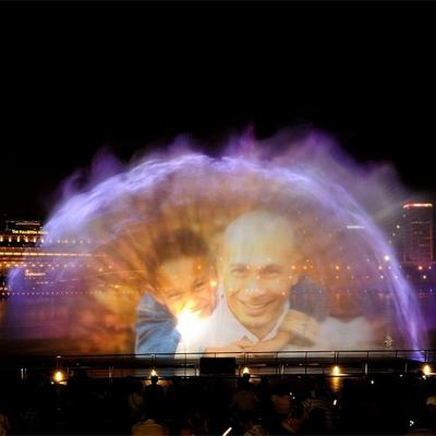 China Customized 3D Water Screen Fountain Projection For Water Curtain Fountain for sale