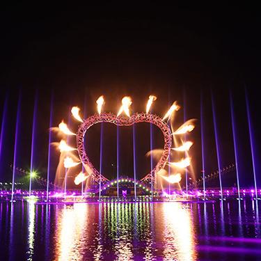 China Customized Design Free Water Mixed Fire Fountain for sale