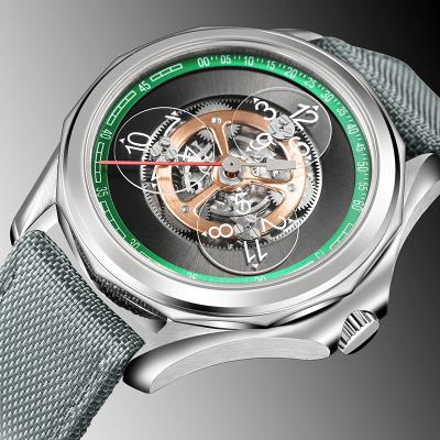 China New Power Reserve SANYIN Design Self-Winding Wandering Time Classic OEM Metal Custom Self-Tending Automatic Mechanical Watches Wrist For Men for sale