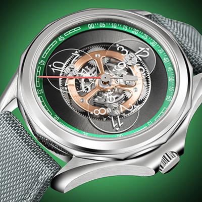 China Newest Self-design Power Reserve SANYIN Classic Wandering Hour Winding OEM Metal Custom Tending Automatic Mechanical Watches Wrist For Men for sale