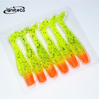 China 6pcs Strip Soft Lure With Package Material Bait Fishing Worm Soft Lure FL013 for sale