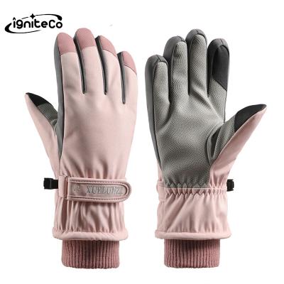 China Outdoor Windproof Polyester Cycling Waterproof Touch Screen Warm Winter Women Ski Gloves for sale