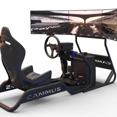 China Newest CAMMUS ALLOY Motor Racing Simulator With Chair Pedal Base Steering Wheel Game Simulator for sale