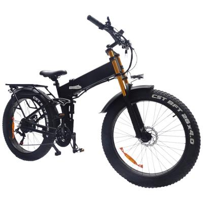 China Aluminum Alloy 26Inch 1000 Watt 48V 17.5Ah Fat Tire Electric Mountain Bike Foldable Fast Electric Bikes for sale