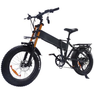 China Aluminum Alloy 17.5Ah Fat Folding Battery 750W 48V Full Suspension City Electric Mountain Bike for sale