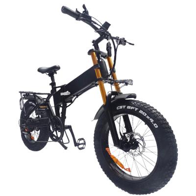 China Aluminum Alloy 750W 48V Motor 17.5Ah Battery 20Inch Electric Fat Tire Foldable Mountain Bike for sale