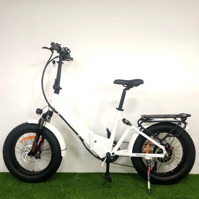 China Aluminum Alloy 48V 500W Bafang Low Fat Tire Motor 13Ah Battery Foldable Electric Bike 20 Inch Step Lady Ebike for sale