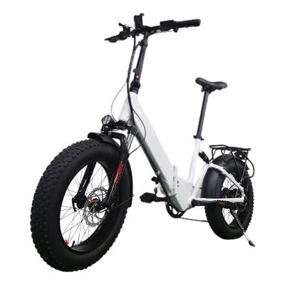 China 14Ah Hidden Battery Fat Low Alloy Folding Bicycle 250W Tire 20Inch Aluminum Ebike Stage for sale