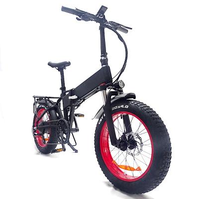 China Aluminum Alloy 17.5Ah Fat Tire Folding Beach Cruiser Electric Bike 750W 20Inch Electric Snow Ebike for sale