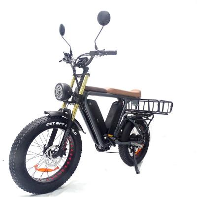 China 1000w 48v double batteries e bike long range 22ah aluminum alloy electric bike fat tire cargo bicycle electric ebike delivery for sale