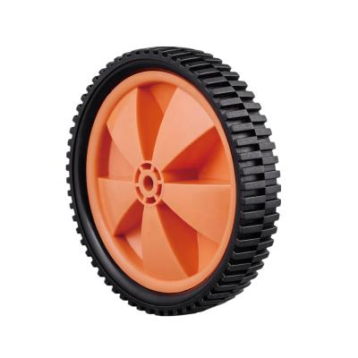 China 7 inch flat free plastic wheel for lawn sweeper, garden cart wheel, hand truck wheel for sale