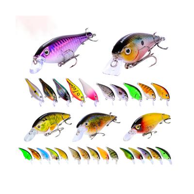 China ABS Plastic 30pcs 705g Painted Fishing Hard Lure Crankbaits Floating Crank Lure With Inner Ball And Trebla Hook for sale