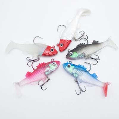 China PVC Lure Lead Jig Lead+Soft Head 6.5cm8g Sinking Jig Lure Soft Fish Lures Bass With Sharp Hook Fishing Tackle for sale