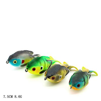 China 2022 New PVC Custom Design 7.5cm Frog 8.6g Lures Soft Pecheur Product De Pech Leurr Soupl Multi Color Fishing Lure for sale