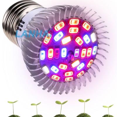 China Seed Starting Full Spectrum 28W LED Grow Light E27 Base Led Bulb Cup 110V 230V SMD 5730 28 LED Inoor Red Blue Home Bulb Plant Growing Lamp for sale