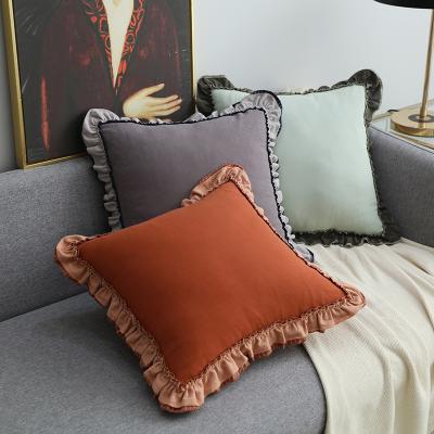 China J719B Nordic Simple Modern Viable Solid Color Lace Pillow Cover Hive Cushion Cover For Sofa Decoration for sale