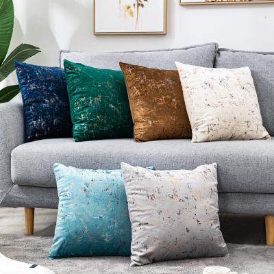 China Gold Viable Applique Velvet Geometric Luxury Pillow Covers 45*45cm Home Decorative Sofa Cushion Cover for sale