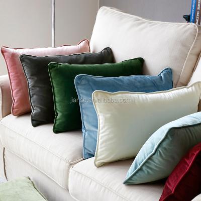 China Modern Concise High Quality Home Eco-friendly Northern Europe Solid Color Sofa Velvet Cushion Cover 30X50CM for sale