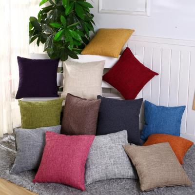 China Amazon Hot Selling Solid Color Cushion Cover Pillow Case Viable Flat Linen Case For Home Decoration for sale