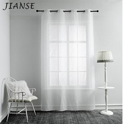 China Stripe Dyed 9.37.1 G2834 Dolly Sheer Feather Stripe Curtain White Grommet Curtain Window Interior Decoration for sale